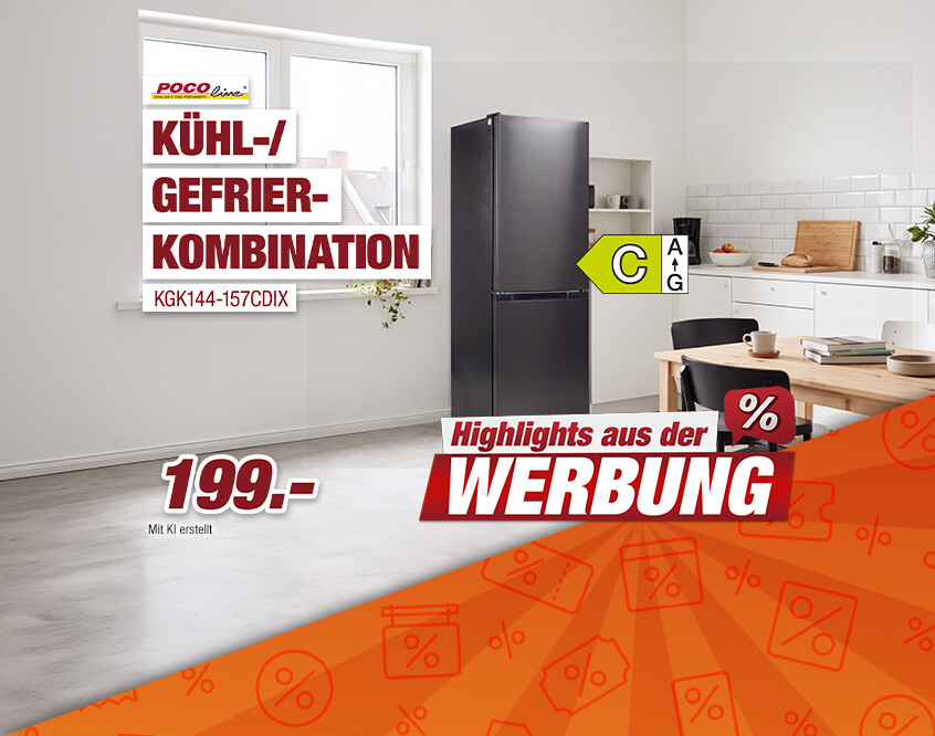 Unsere Werbe Highlights - Kühl-/Gefrierkombination KGK144-157CDIX