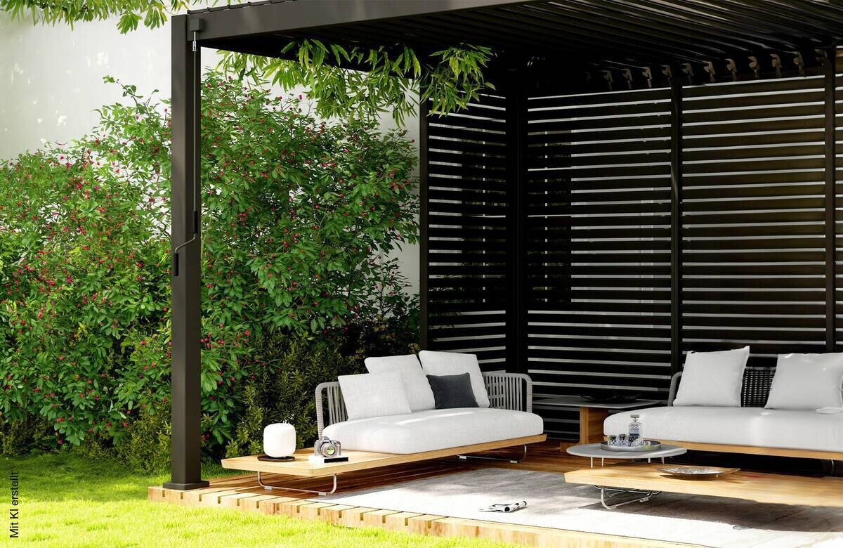 Mirador Lamellen-Seitenteil für Pergola Deluxe anthrazit Aluminium B/H/L: ca. 93x236,1x6 cm