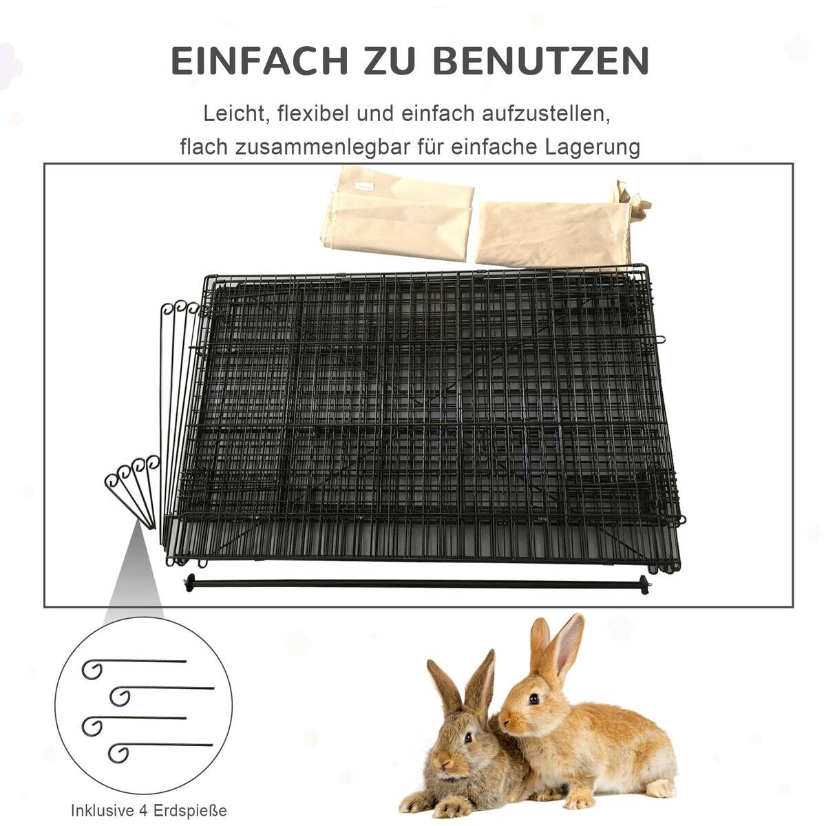 PawHut Gehege schwarz Edelstahl B/H/L: ca. 103x220x103 cm