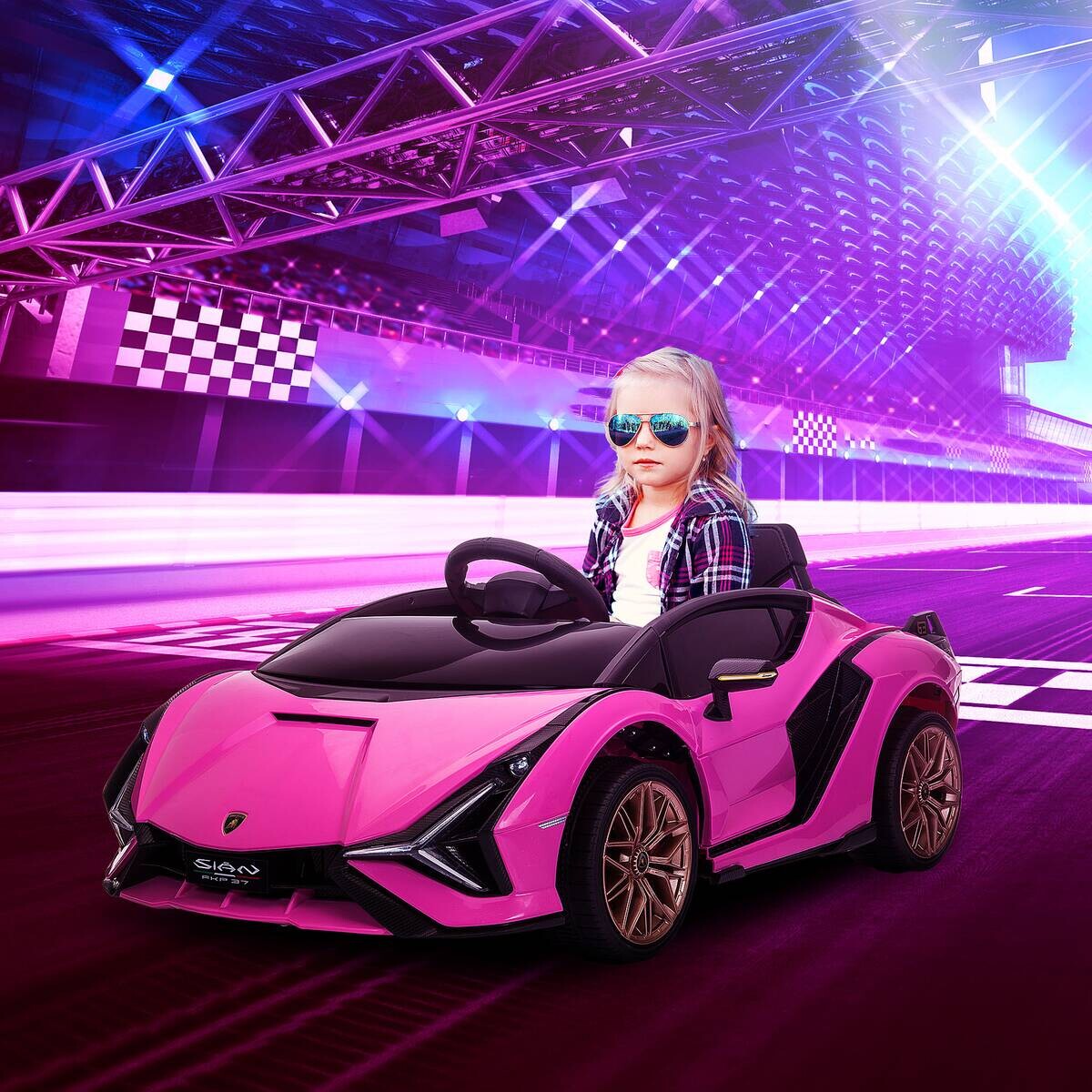 HOMCOM Kinder-Elektroauto rosa B/H/L: ca. 62x40x108 cm