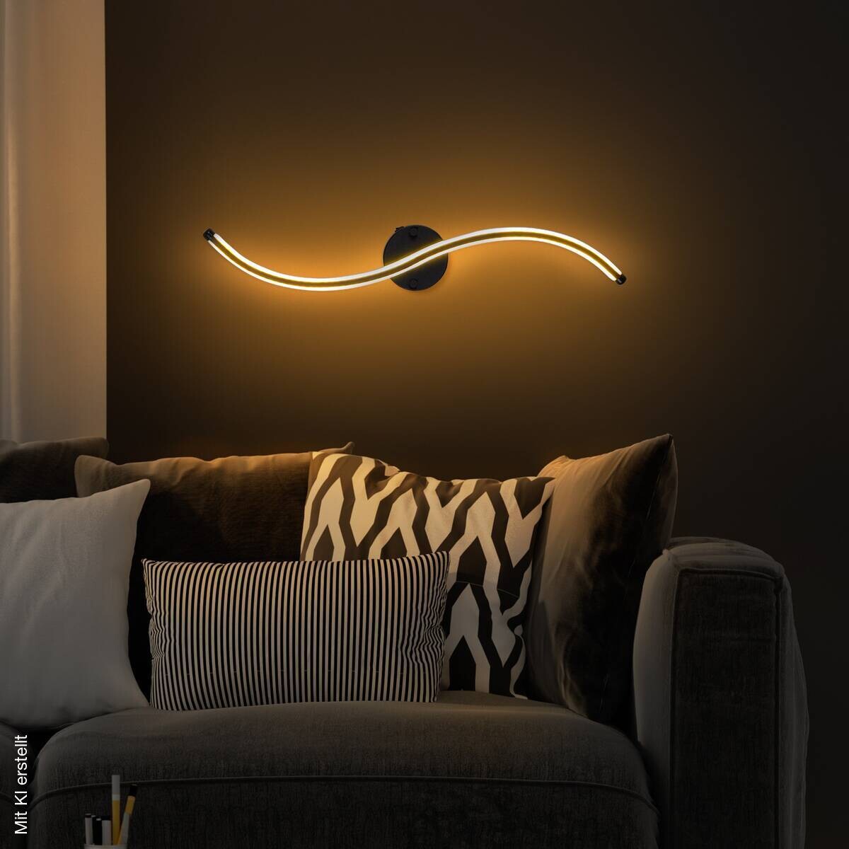 Opviq LED-Wandleuchte schwarz Metall B/H/T: ca. 10x67x5 cm