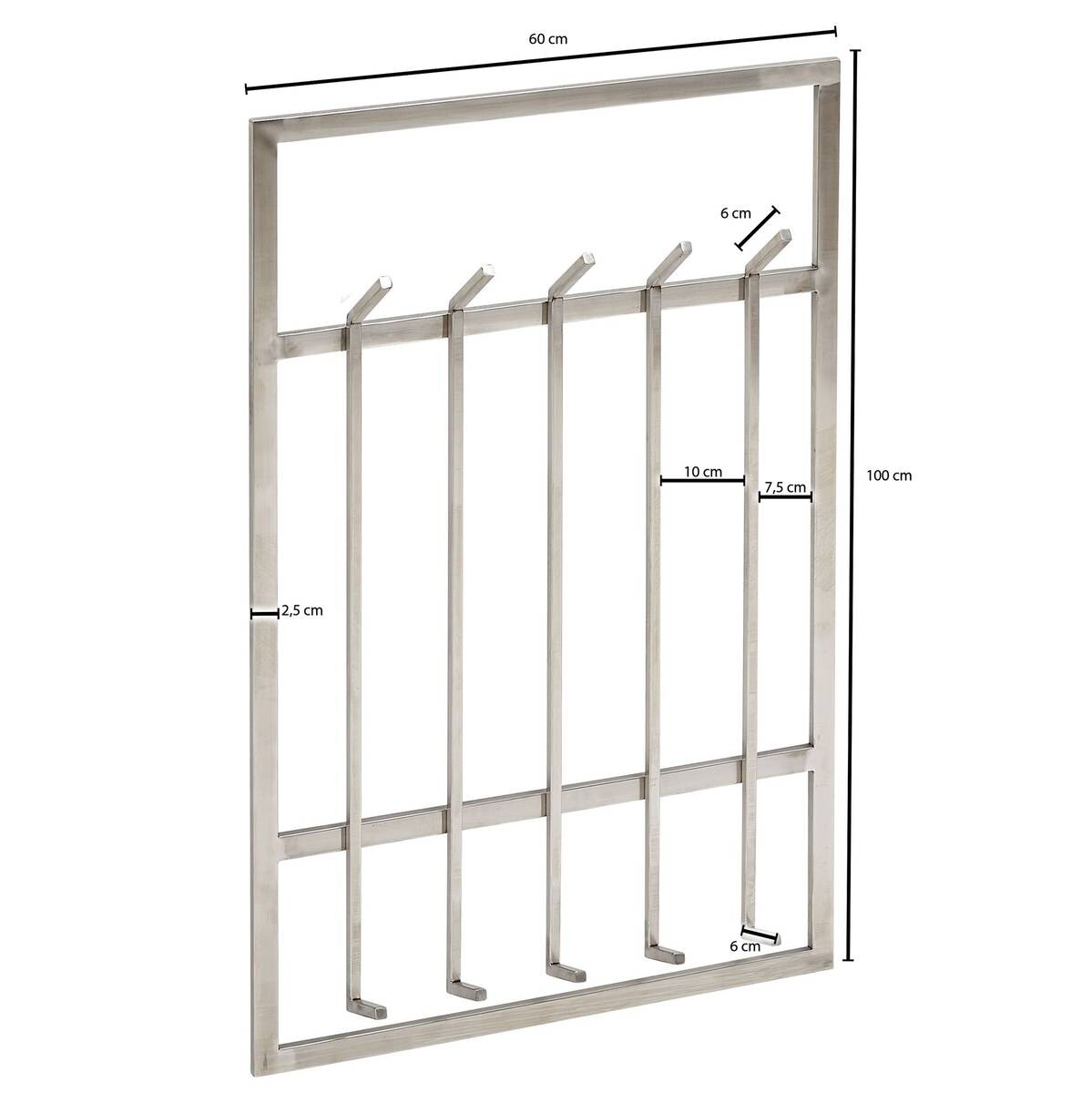 Garderobe silber B/H/T: ca. 60x100x7,5 cm