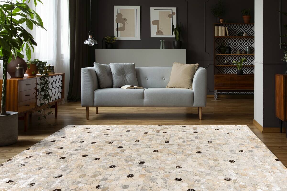 Padiro Flachflorteppich Lavin 1025 silber B/H/L: ca. 160x0,8x230 cm