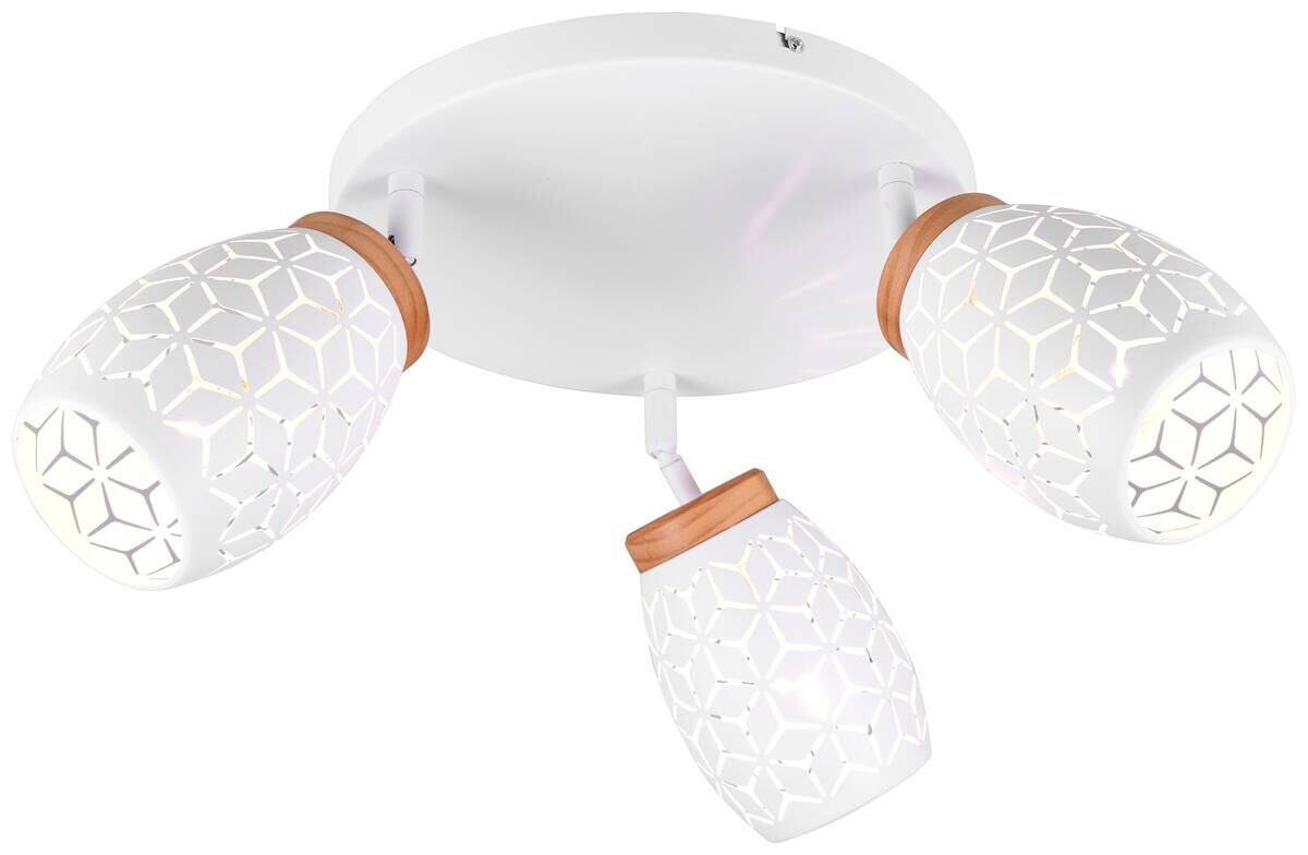 Reality Spots Bidar weiß Metall D: ca. 27 cm E14 3 Brennstellen