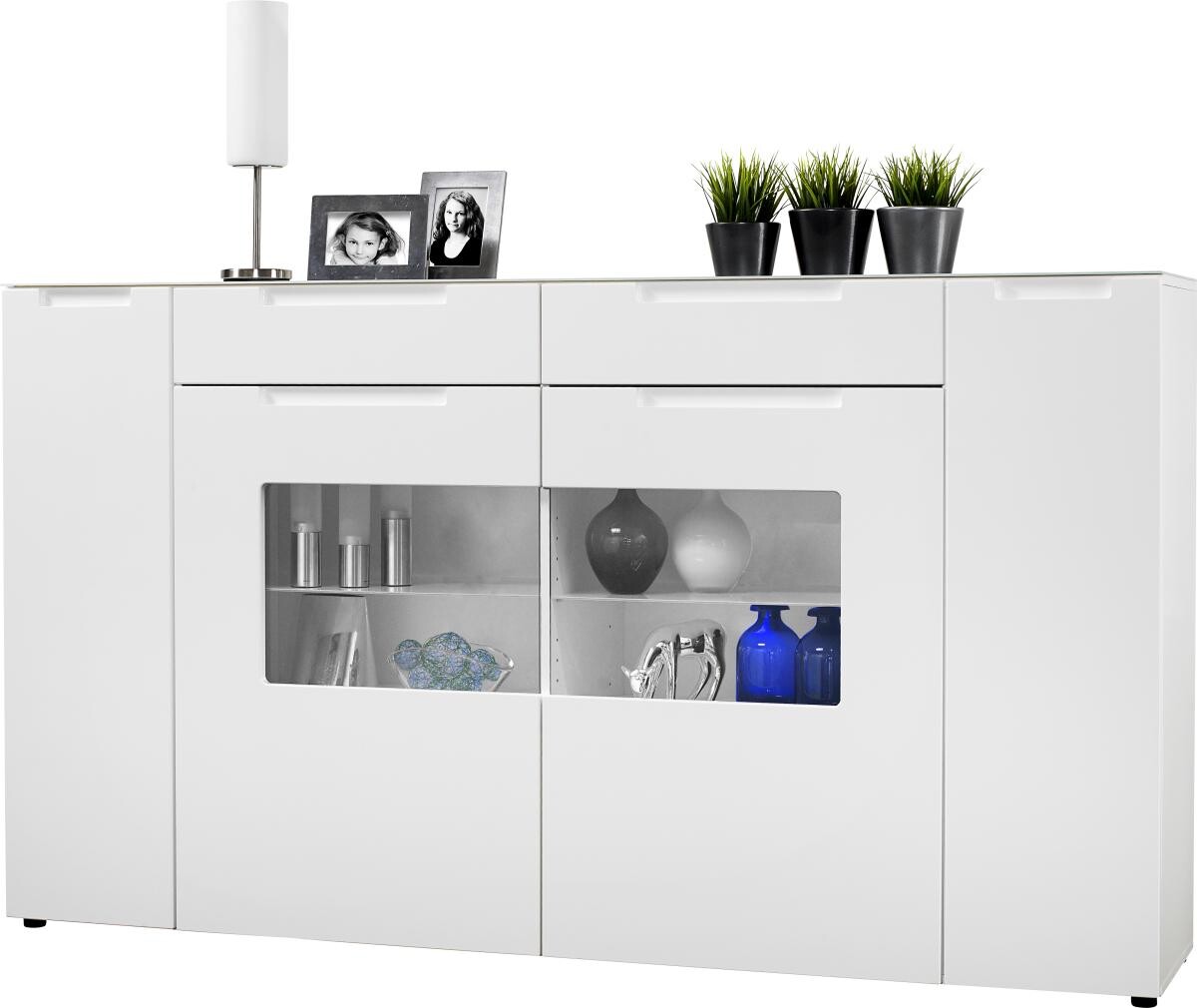 Highboard Mailand weiß Hochglanz B/H/T: ca. 192x108x40 cm | weiß | 192,00/108,00/40,00 cm