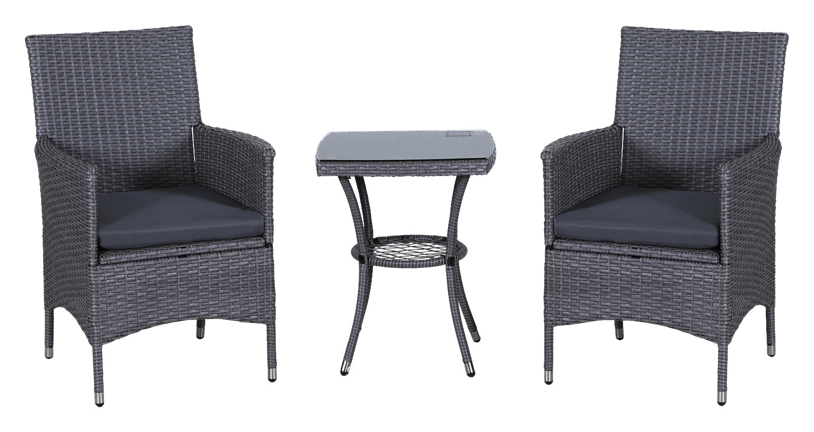 Outsunny Balkonset grau Stahl