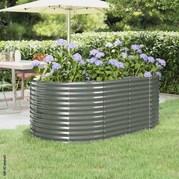 Hochbeet grau Stahl B/H/L: ca. 100x68x175 cm