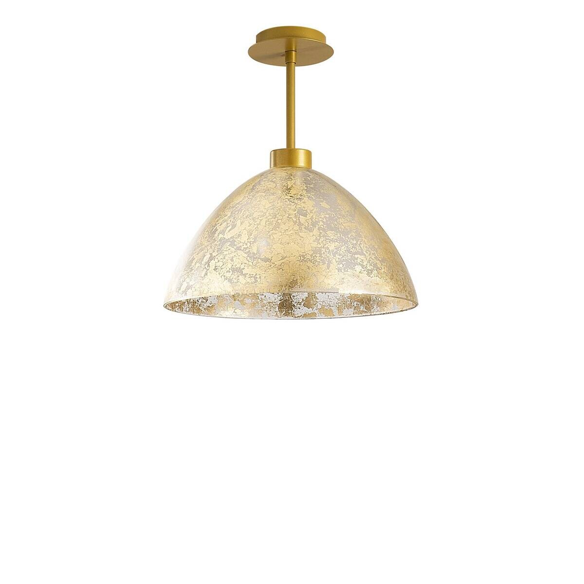 Opviq Deckenleuchte Bergama gold Metall Glas B/H/T/L/D: ca. 34x37x34x34x34 cm E27 1 Brennstellen