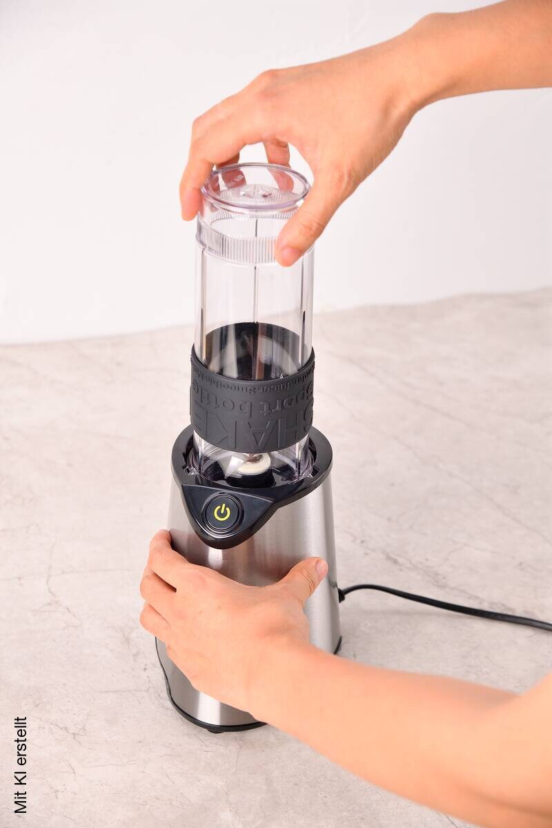 BERGNER Standmixer BG-51027-BK silber Kunststoff Silikon B/H/L: ca. 12x35x14 cm