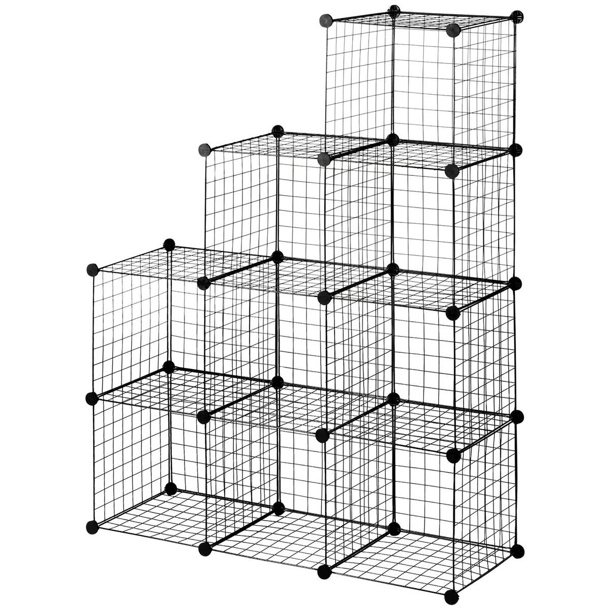 HOMCOM Regal schwarz Kunststoff B/H/L: ca. 35x35x35 cm