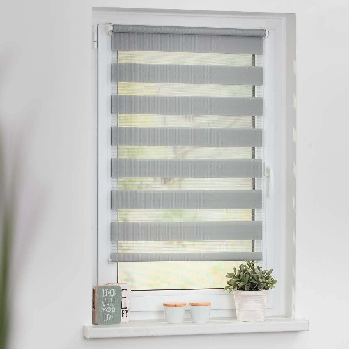 LICHTBLICK Doppelrollo Duo grau B/L: ca. 45x150 cm