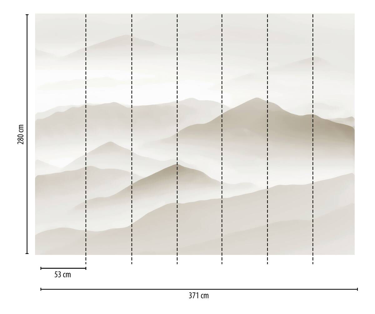 Livingwalls Fototapete Landschaft weiß beige B/L: ca. 280x371 cm