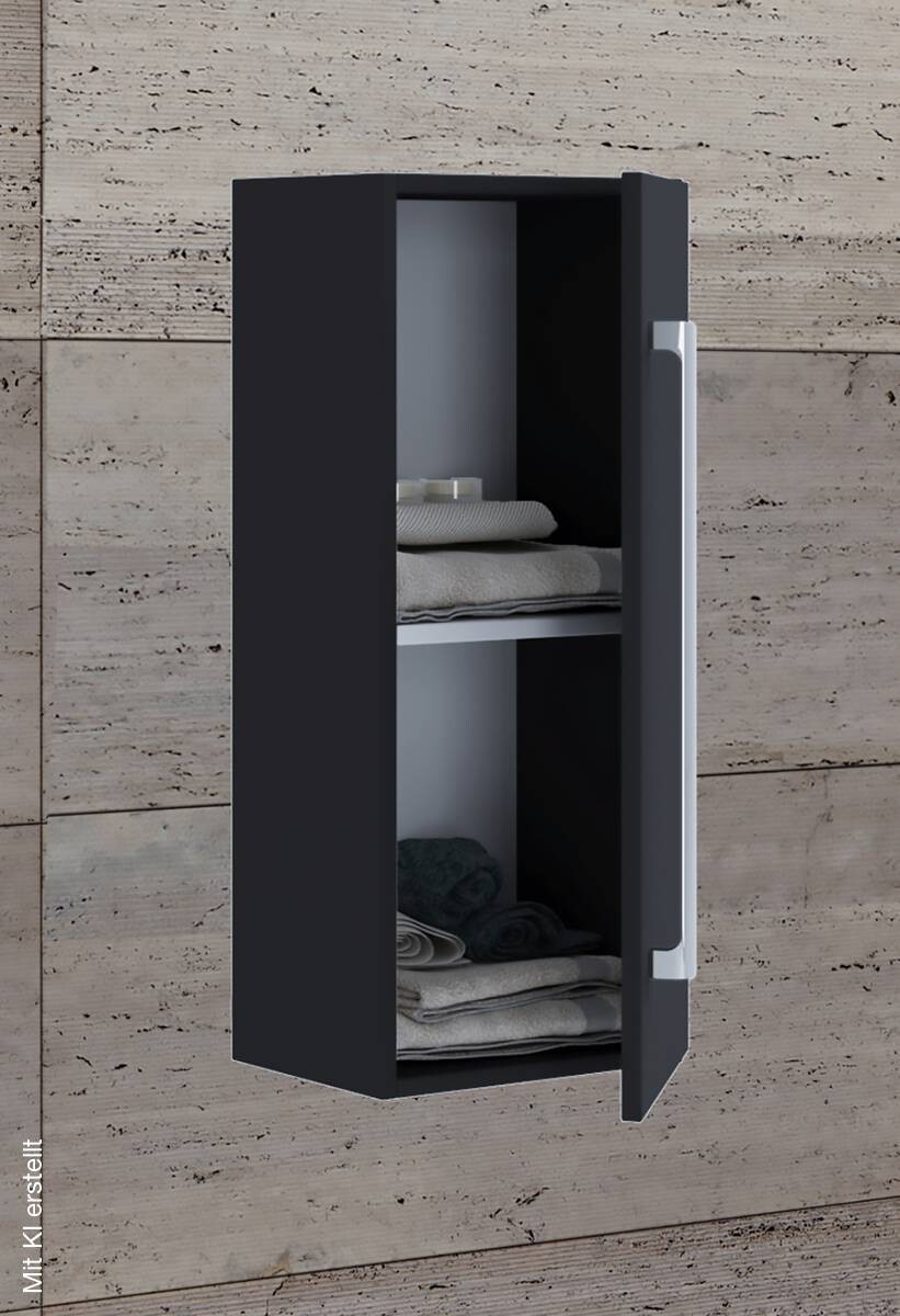 Midischrank Badinos schwarz Alu Optik B/H/T: ca. 33x75x22 cm