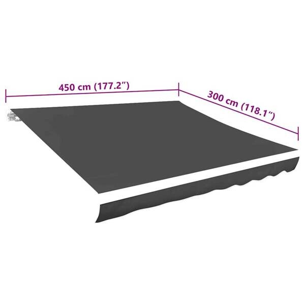 vidaXL Markisenstoff anthrazit B/L: ca. 295x430 cm