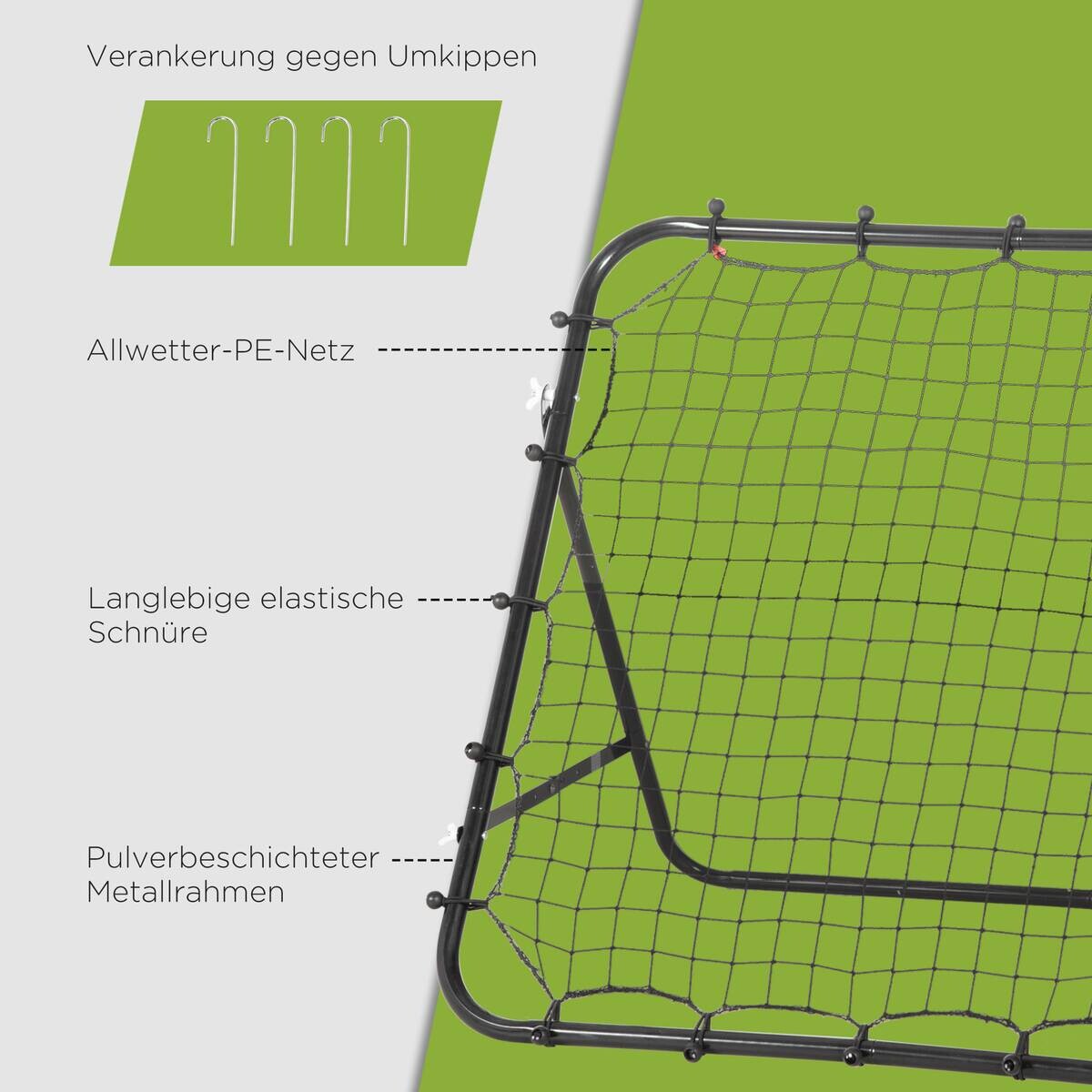 HOMCOM Kinder Fußballtor schwarz B/H/L: ca. 80x96x96 cm