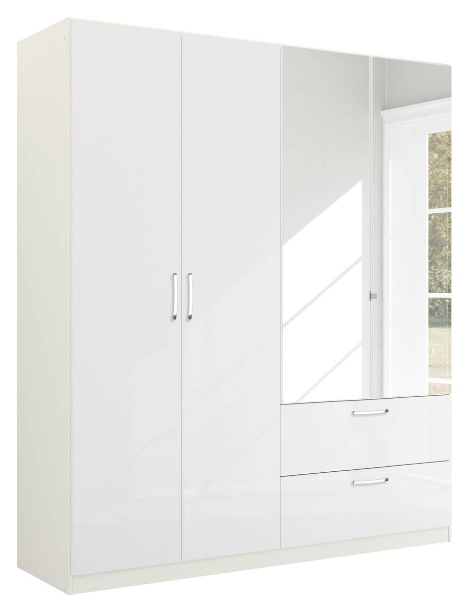 Kleiderschrank Quadra weiß B/H/T: ca. 180x210x54 cm