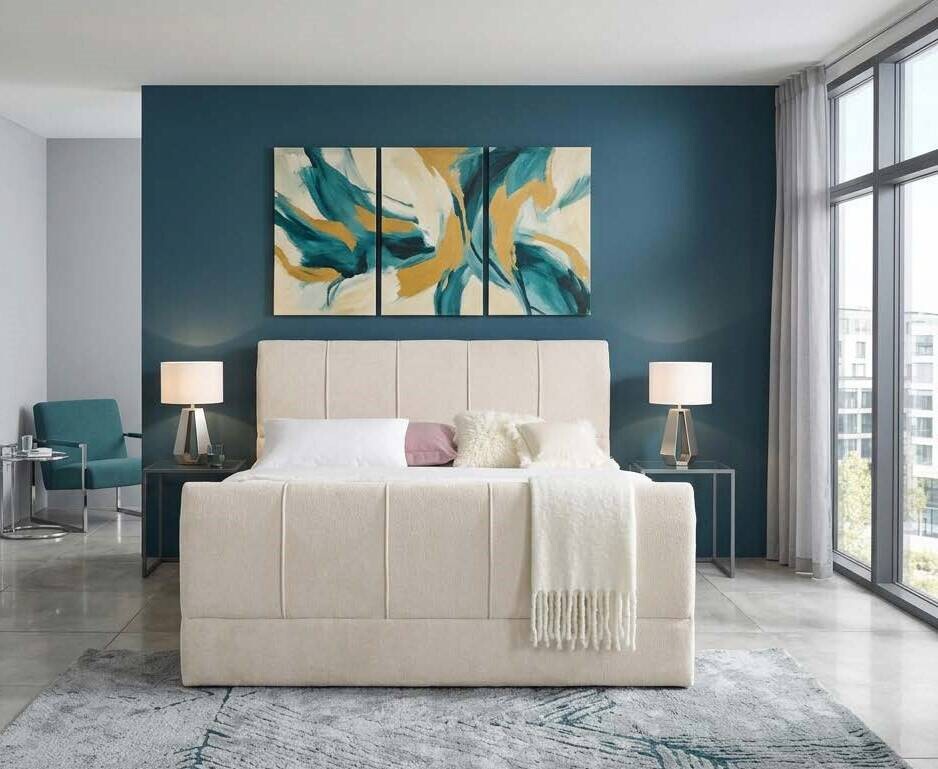 Boxspringbett Harmony creme Liegefläche B/L: ca. 160x200 cm