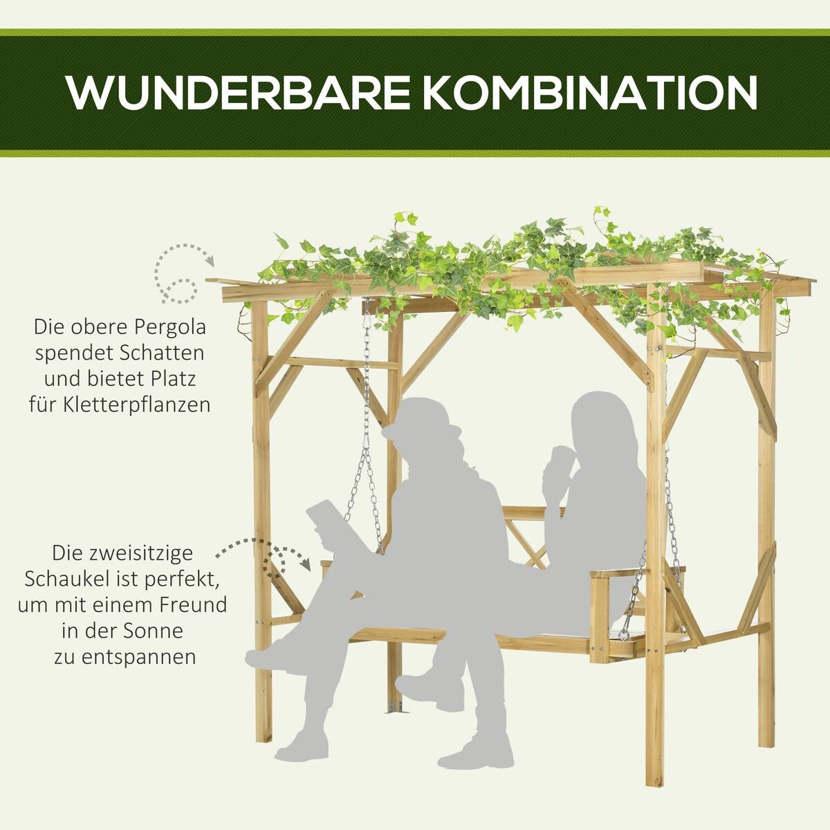 Outsunny Hollywoodschaukel mit Pergola