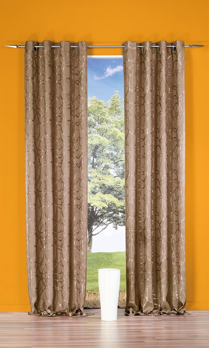 POCOline Ösenvorhang Eaton taupe B/L: ca. 140x245 cm