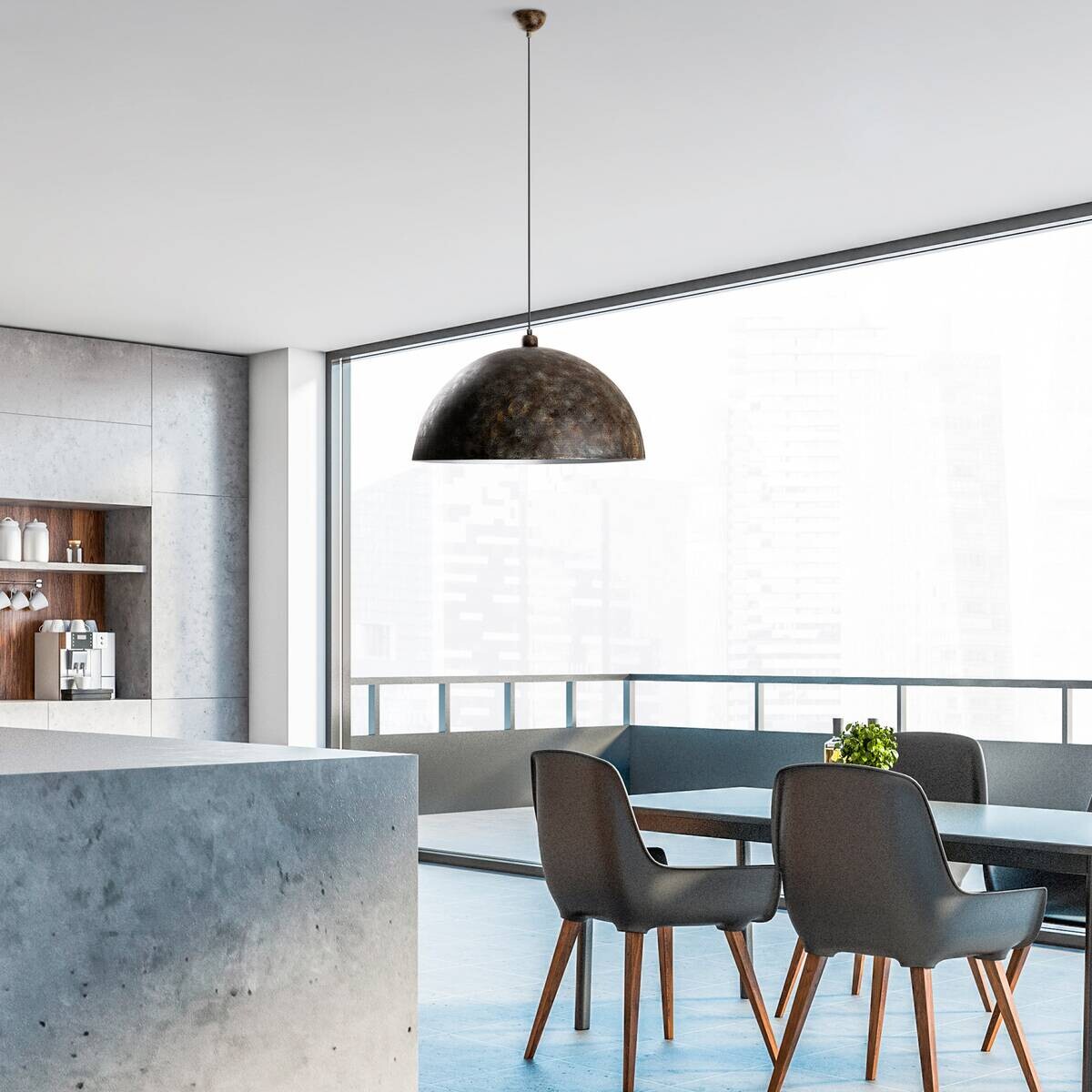 Opviq Pendelleuchte Kure B/H/T/L/D: ca. 60x135x60x60x60 cm E27 1 Brennstellen