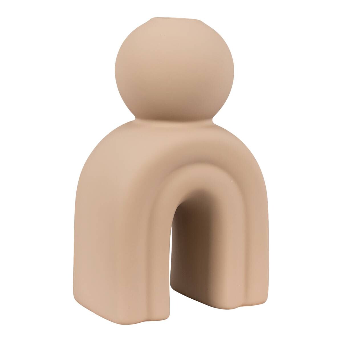 Kerzenhalter Candle braun Steinzeug B/H/L: ca. 6,5x17x10,5 cm