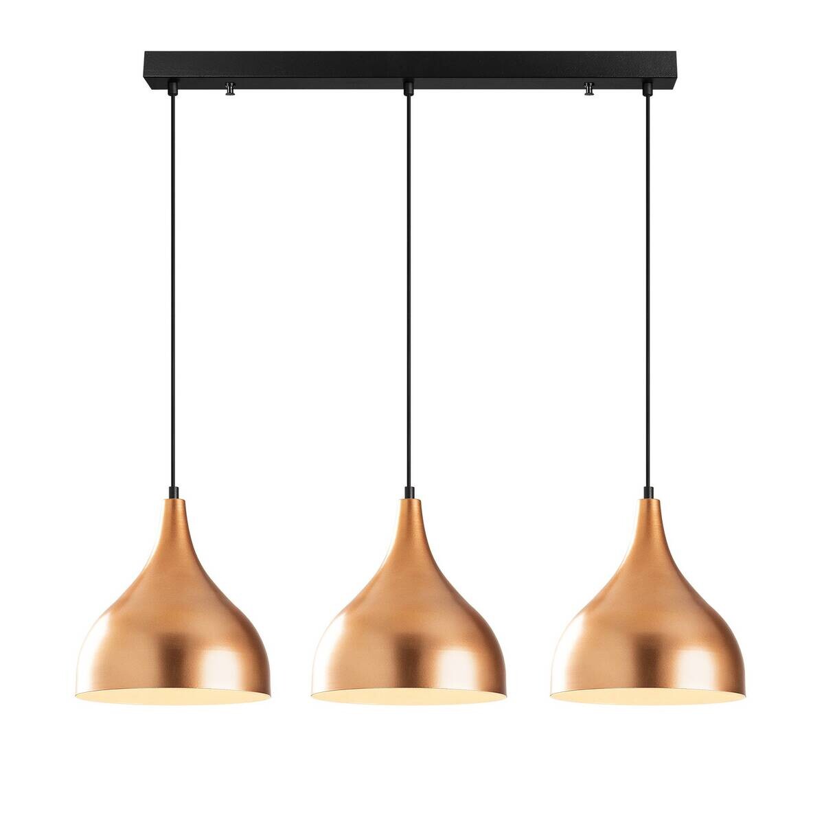 Opviq Pendelleuchte Saglam-3781 schwarz Kupfer B/H/T/L: ca. 97x126x16x97 cm E27 3 Brennstellen