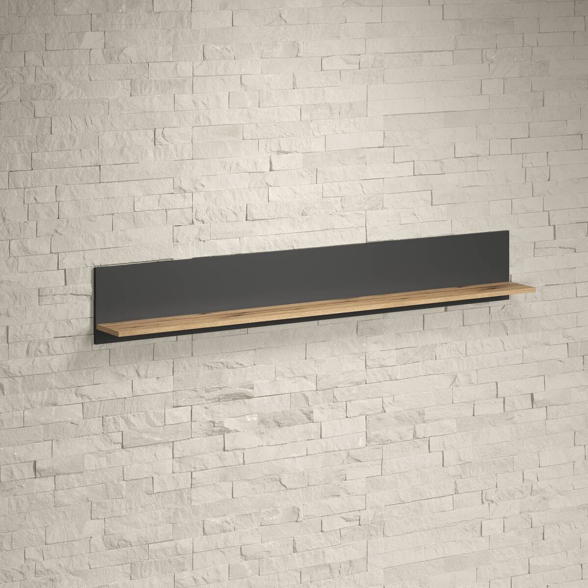 Wandboard Esteban anthrazit Eiche Evoke Coast Nachbildung B/H/T: ca. 167x25x17 cm