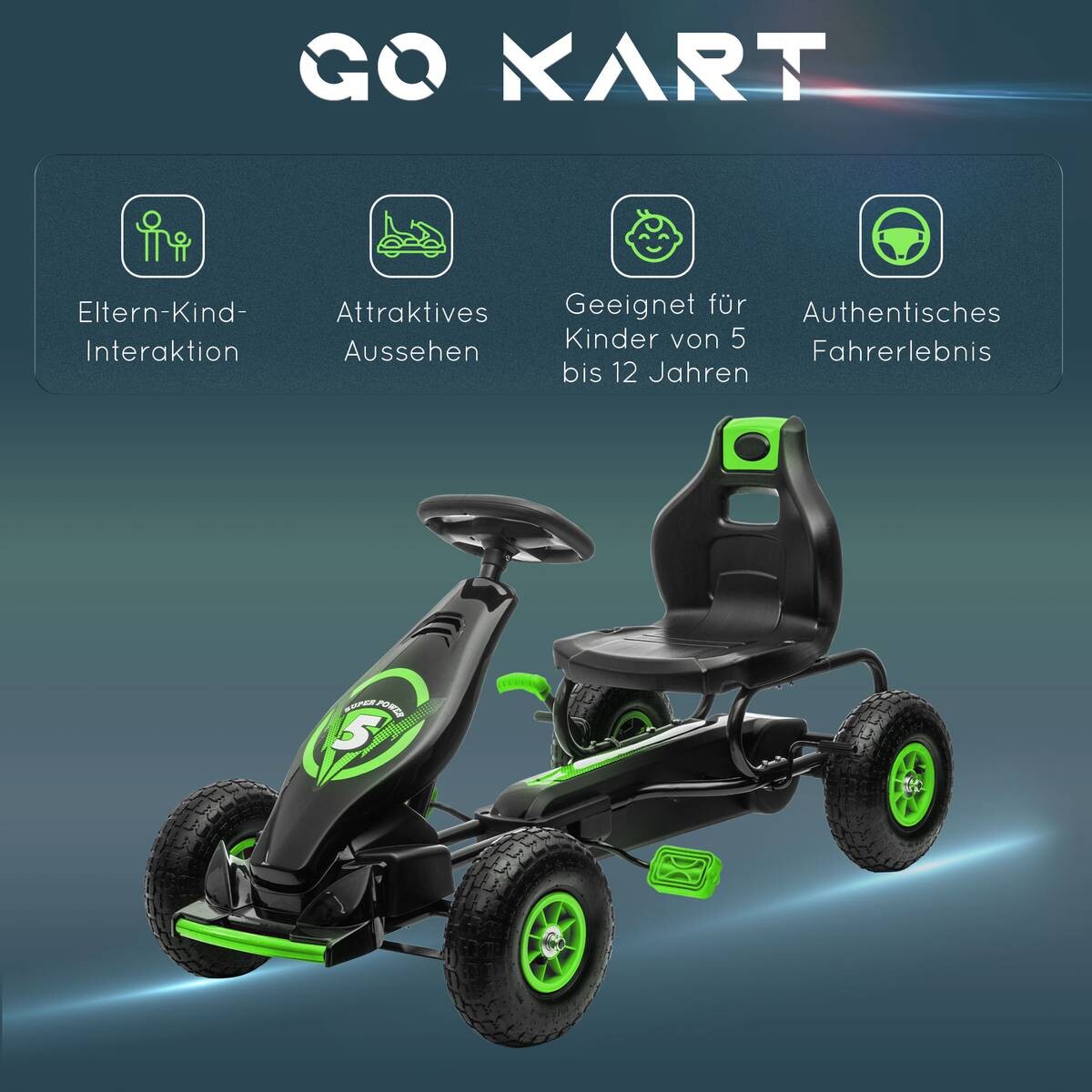 AIYAPLAY Go Kart grün B/H/L: ca. 58x61x121 cm