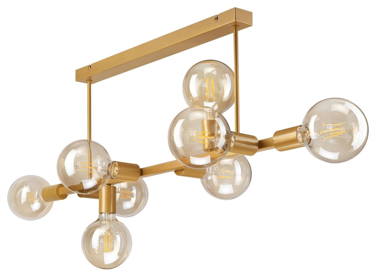 Lamkur Deckenleuchte gold Stahl B/H/L: ca. 93x39x93 cm E27 8 Brennstellen