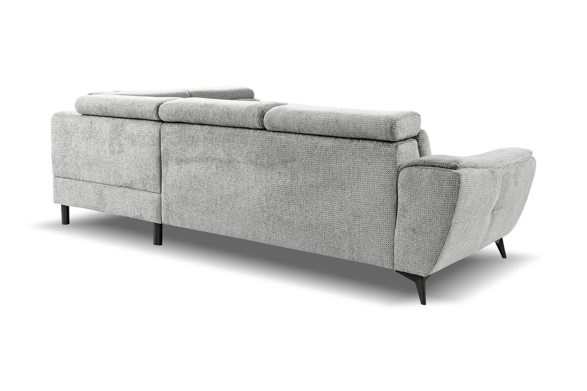 Ecksofa mit Bettfunktion und Bettkasten silber Microfaser B/H/T: ca. 274x82x231 cm