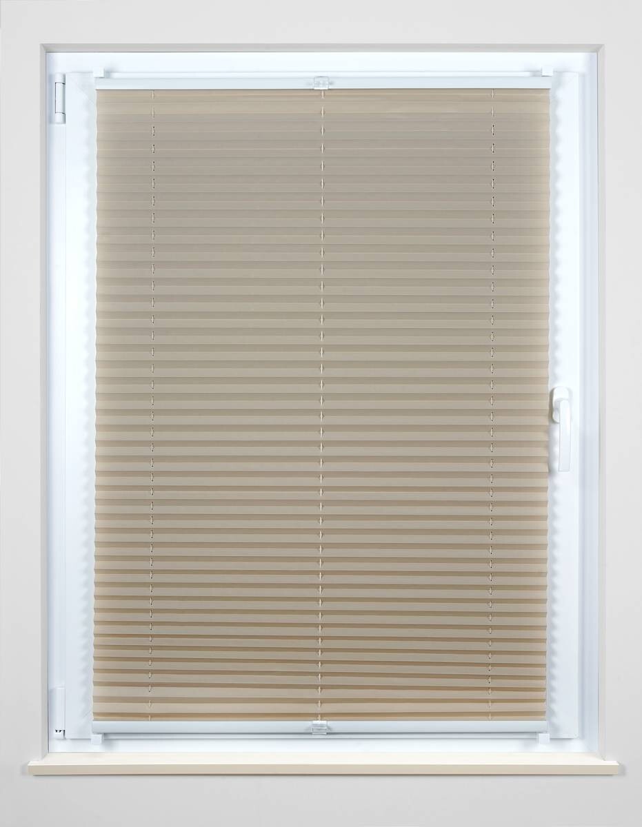 Hochwertiges Klemmplissee sand B/L: ca. 50x130 cm