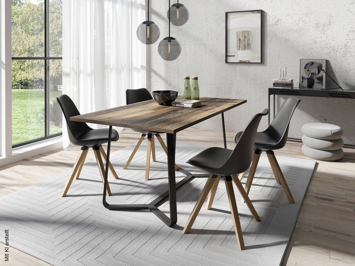 Stuhl KIRA 2er-Set schwarz Kunststoff B/H/T: ca. 48x86x55,5 cm