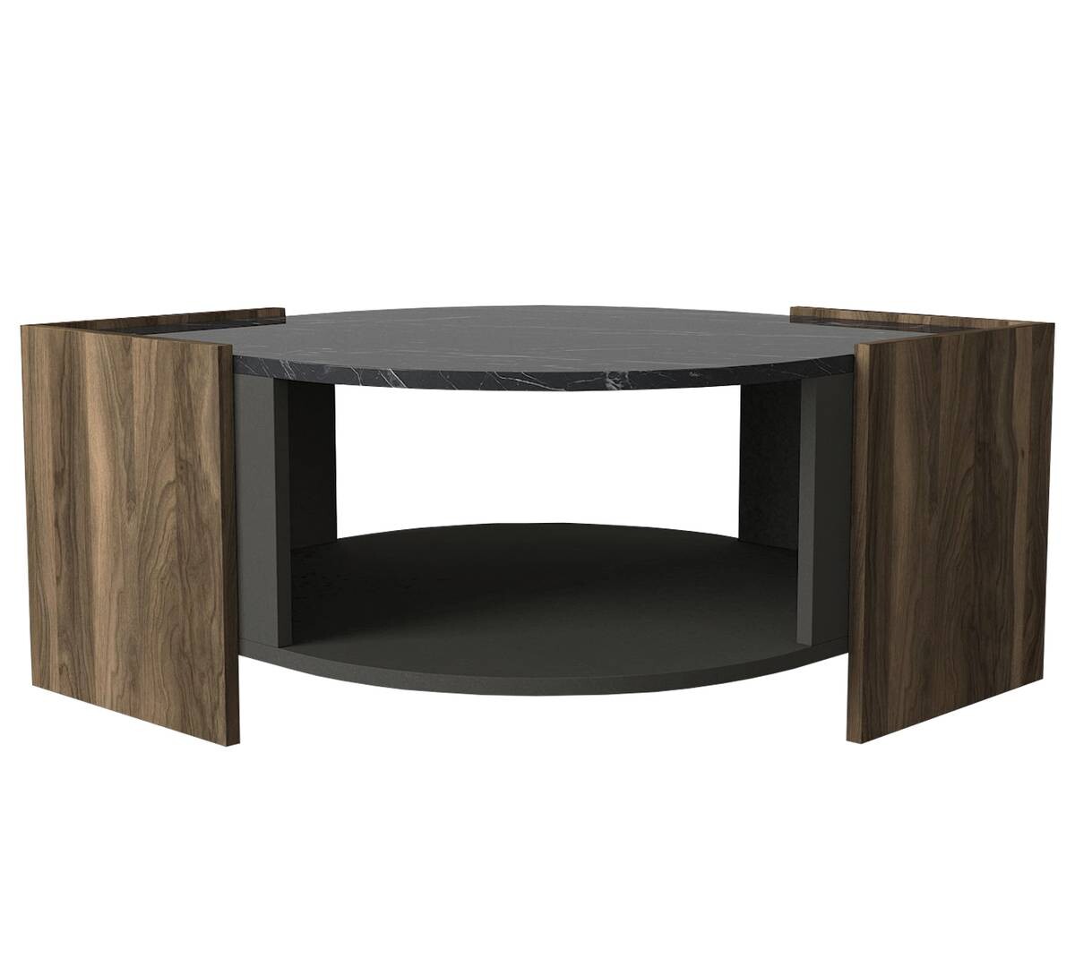 Couchtisch Marbel walnuss Nachbildung Marmoroptik B/H/T: ca. 75x40x75 cm