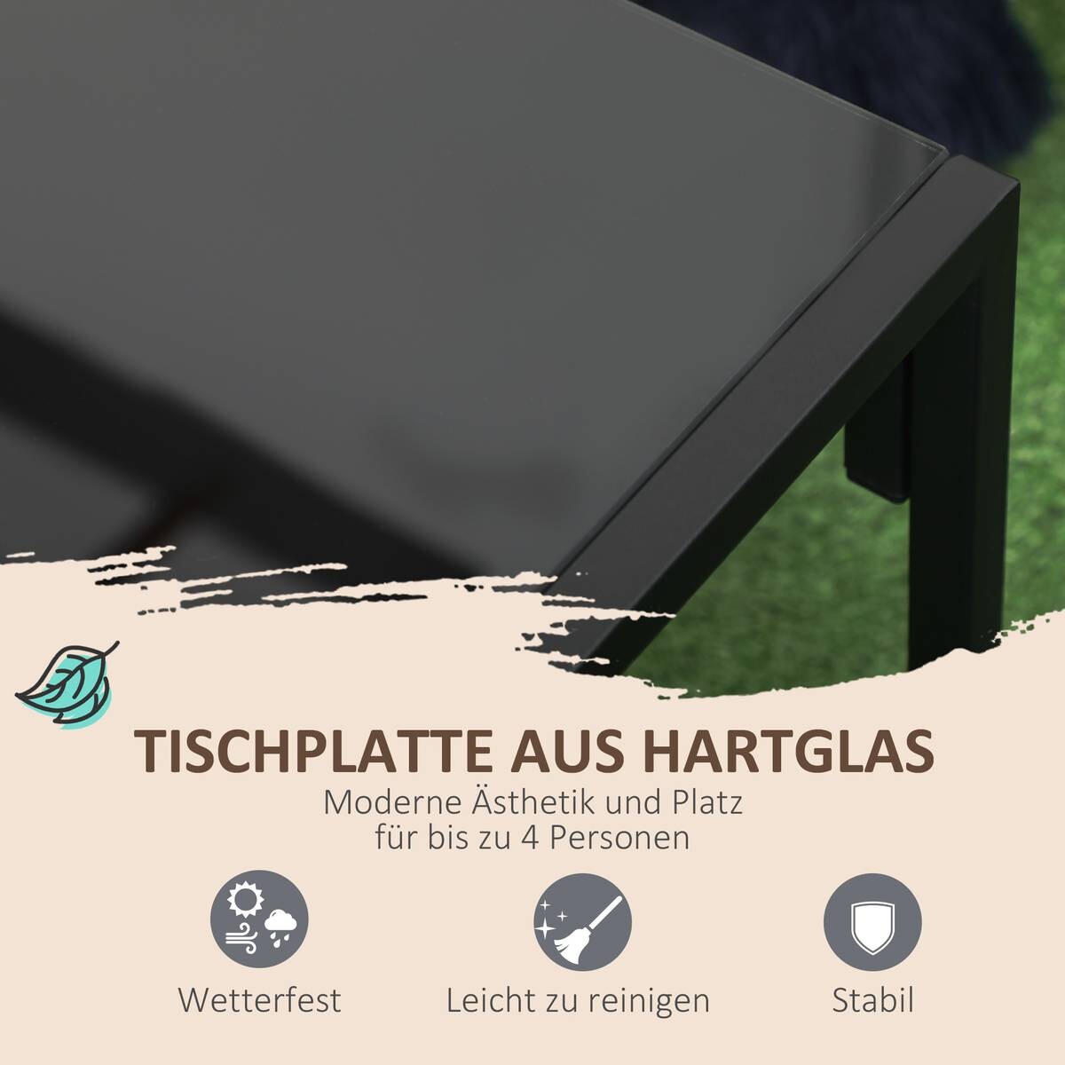 Outsunny Gartensitzgruppe schwarz Polyester B/H/L: ca. 70x67x114 cm