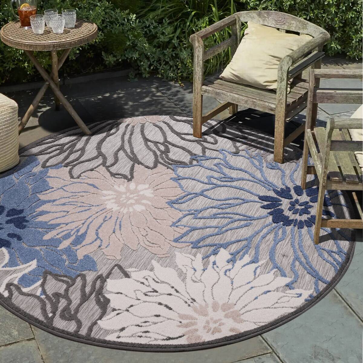 Sanat Outdoorteppich FLORAL grau D: ca. 150 cm