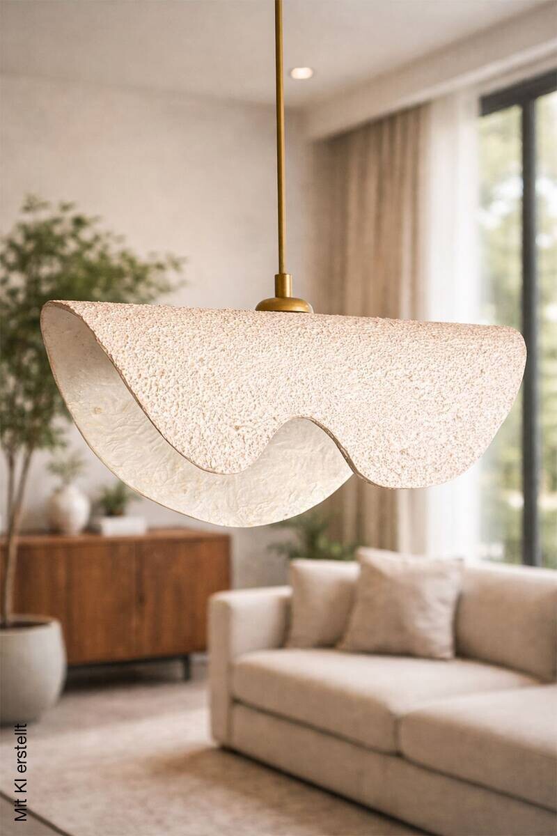 Pendelleuchte creme Beton B/H/L/D: ca. 39x60x39x39 cm E27 1 Brennstellen