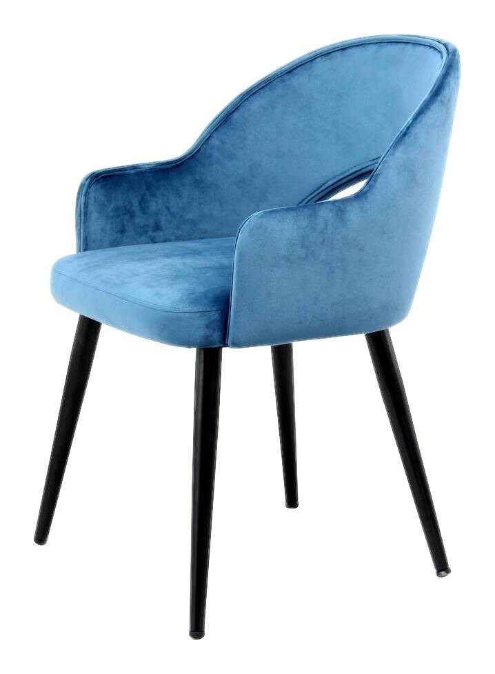 Stuhl Joris 100 2er blau Microfaser B/H/T: ca. 55x77x58 cm