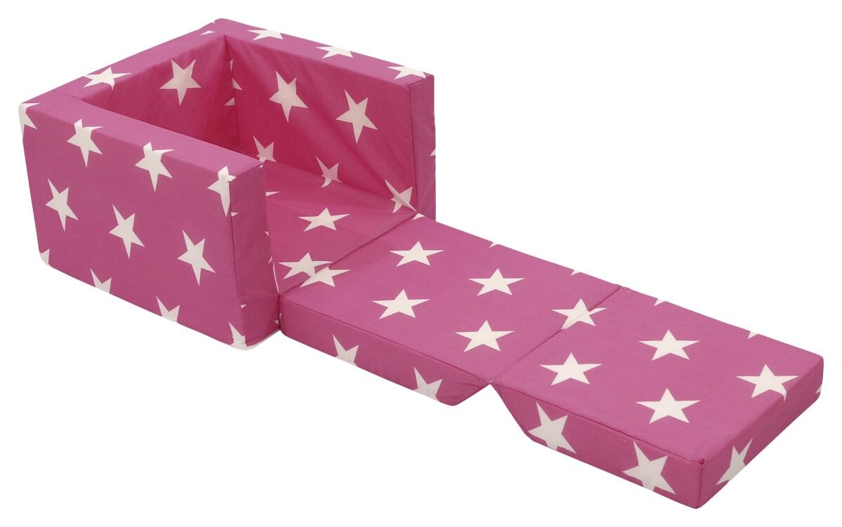 Kindersessel Luca pink weiß B/H/T: ca. 48x48x41 cm Liegefläche B/L: ca. 34x115 cm