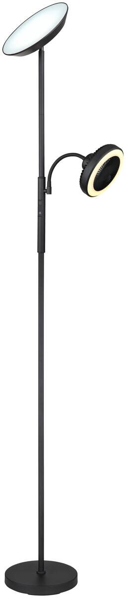 GLOBO Stehlampe mattschwarz Chrom Metall Kunststoff B/H/T: ca. 25x178x33,7 cm