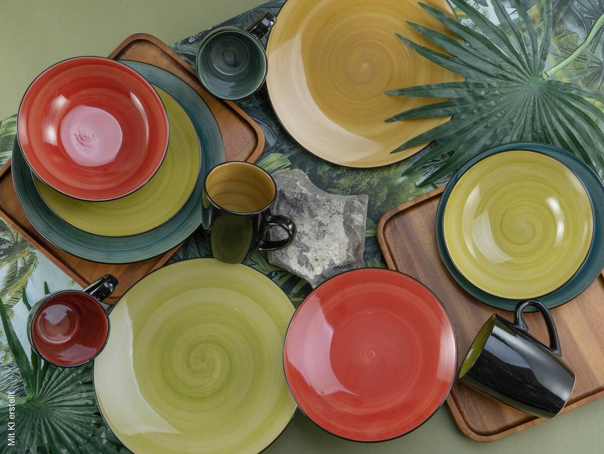 CreaTable Kombiservice Samoa multicolor Keramik 16 tlg.
