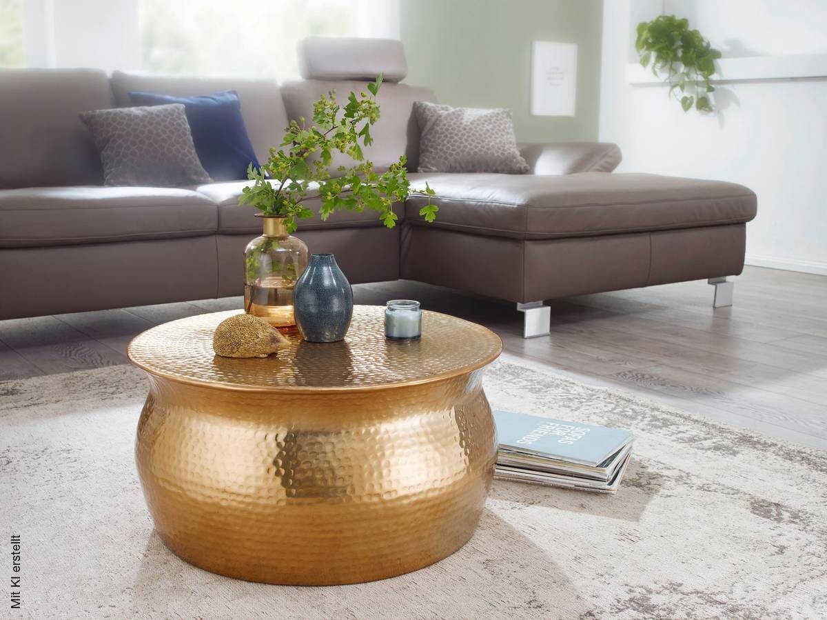 Couchtisch gold B/H/T: ca. 60x30x60 cm