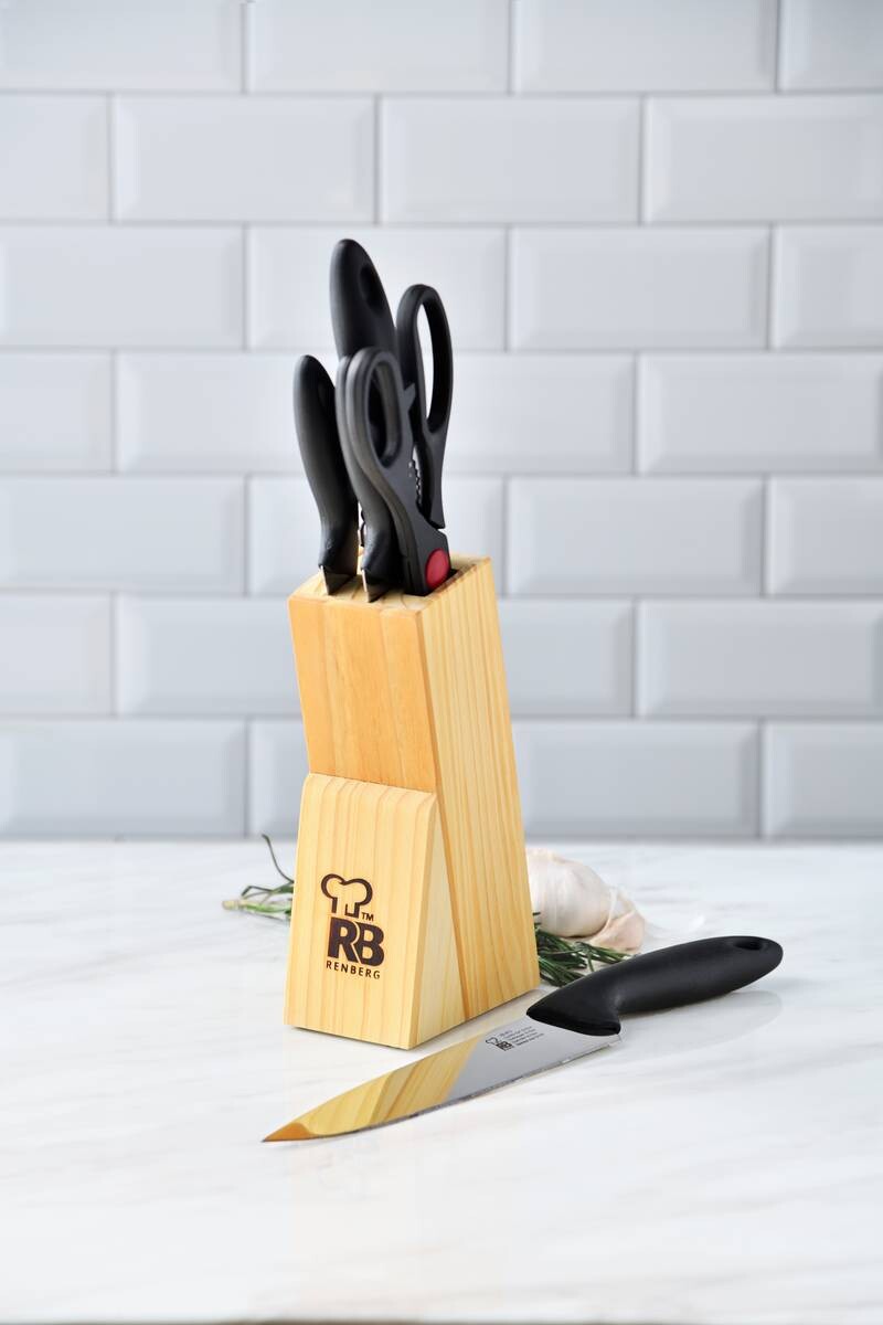 RENBERG Messerset Dresde schwarz Edelstahl 6 tlg.