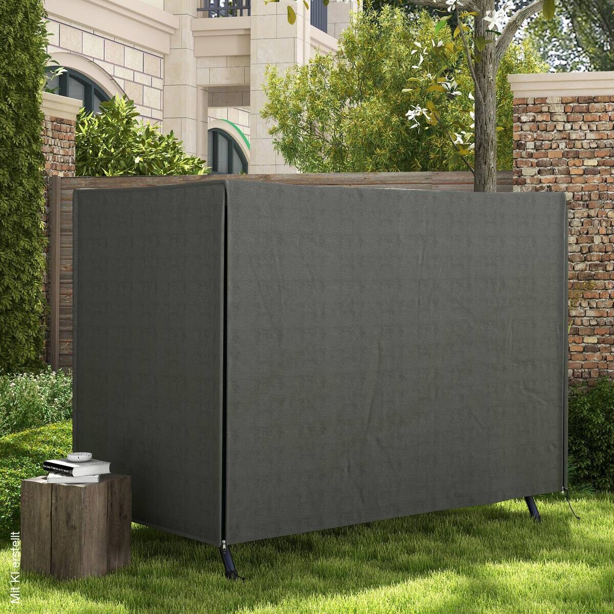 Outsunny Abdeckplane dunkelgrau Polyester B/H/L: ca. 124x164x205 cm
