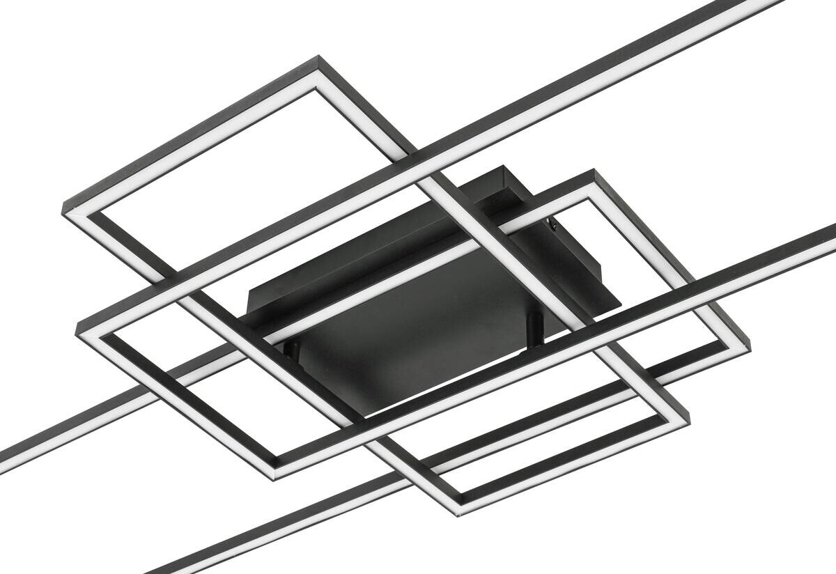 Deckenleuchte schwarz Kunststoff Metall B/H/L: ca. 42x10x103 cm