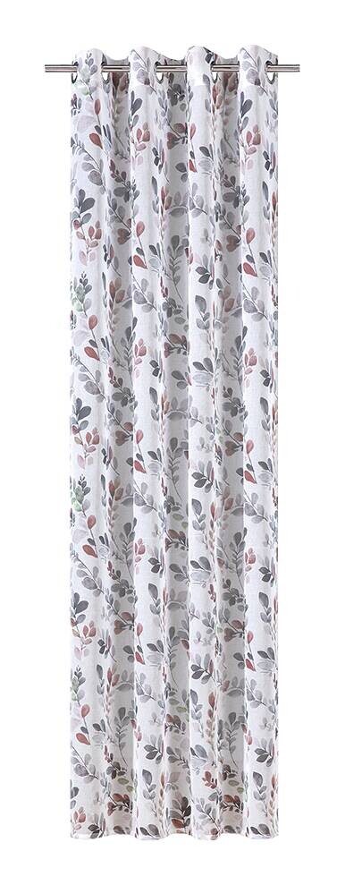 Ösenvorhang Blätterzweig grün terra 100% Polyester B/L: ca. 140x245 cm