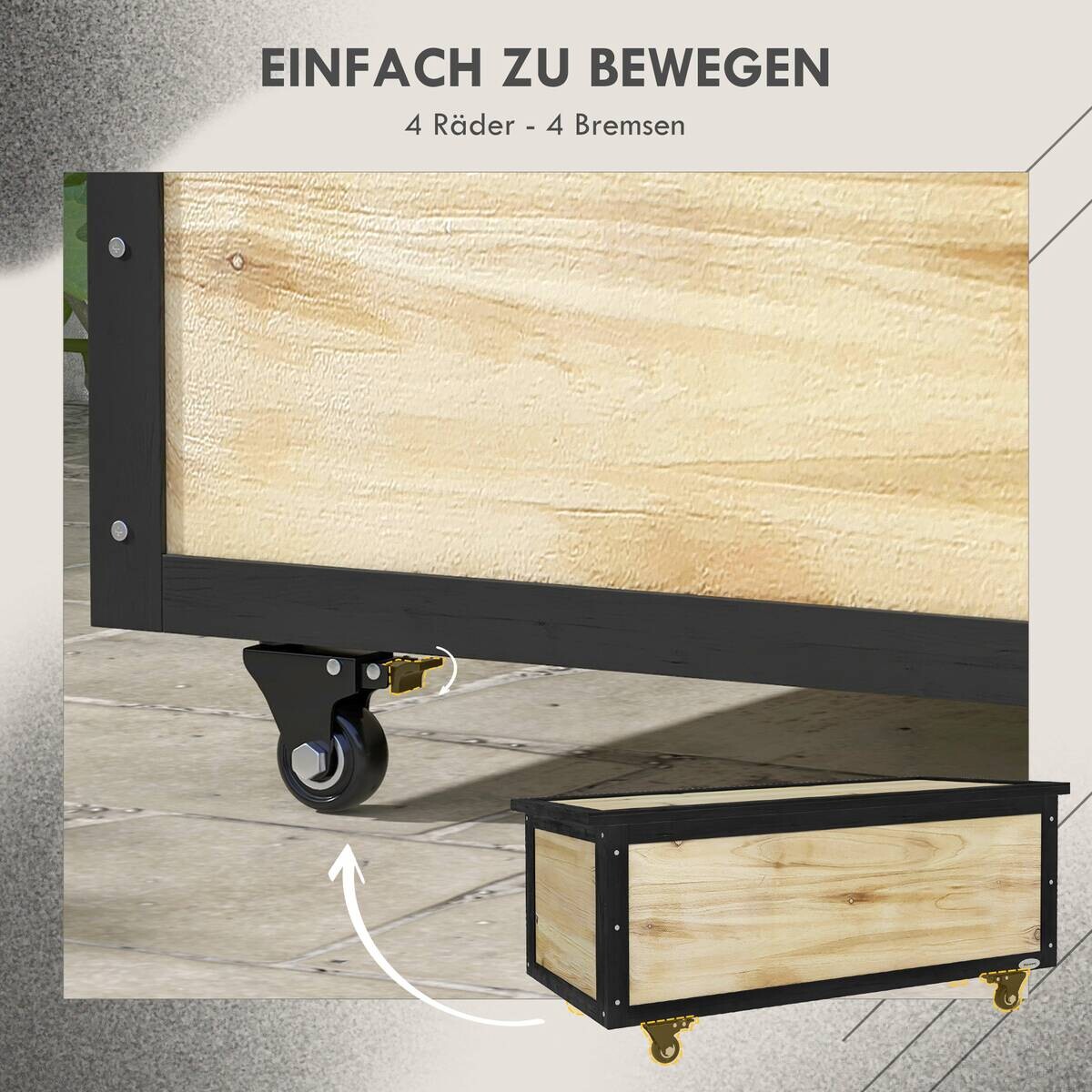 Outsunny Aufbewahrungsbox natur Polypropylen B/H/L: ca. 50x100x43 cm