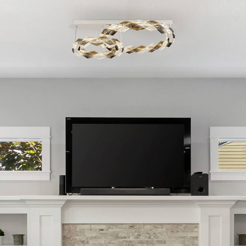 GLOBO LED-Deckenleuchte klar Chrom Metall B/H/T: ca. 55x24x80 cm