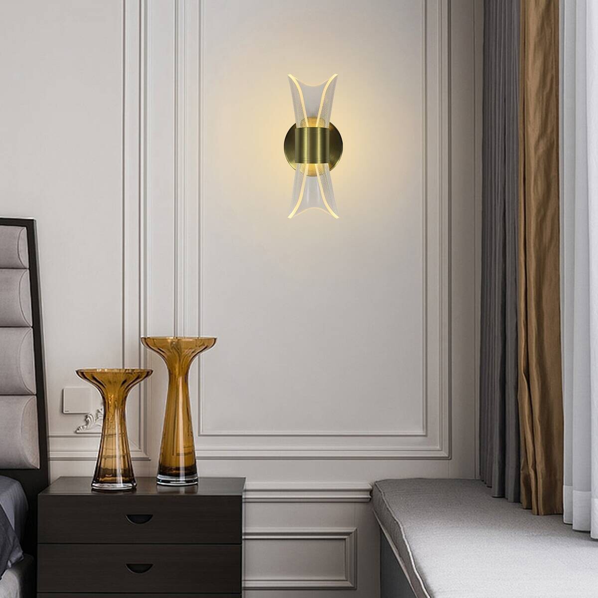 POCOline LED-Wandleuchte Jella gold Acryl Metall B/L: ca. 22x10 cm