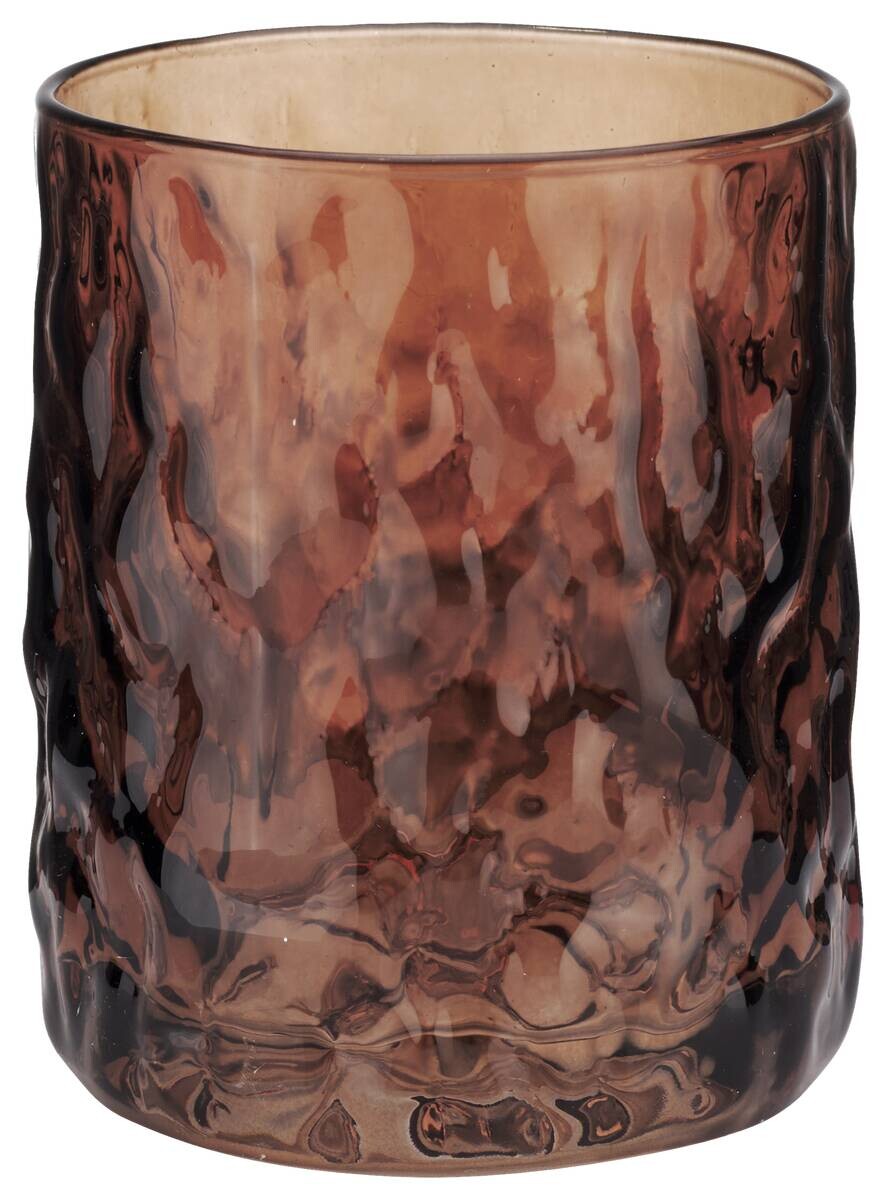 Windlicht braun Glas B/H/L: ca. 8x10x8 cm