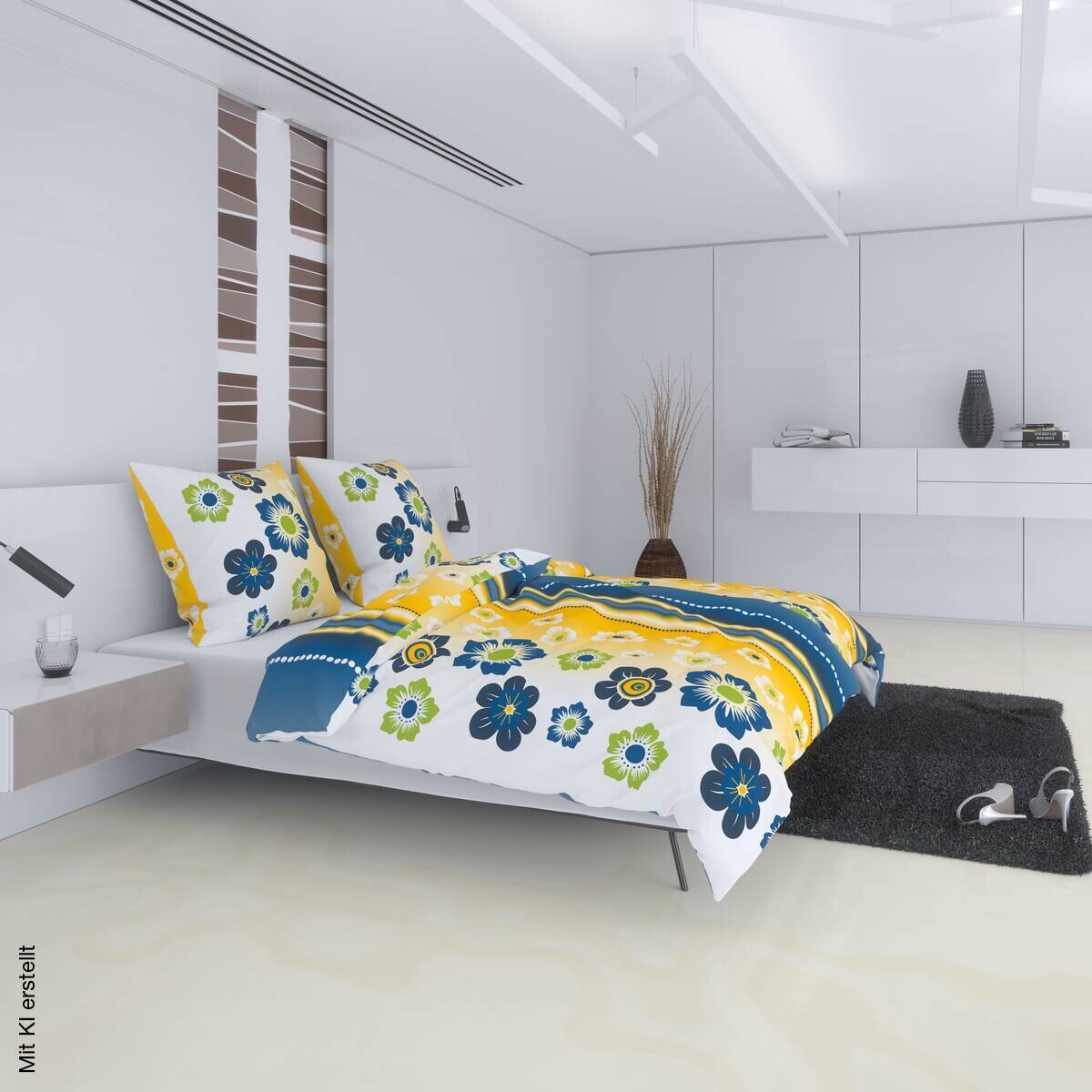 Microfaser Bettwäsche gelb Polyester B/L: ca. 135x200 cm